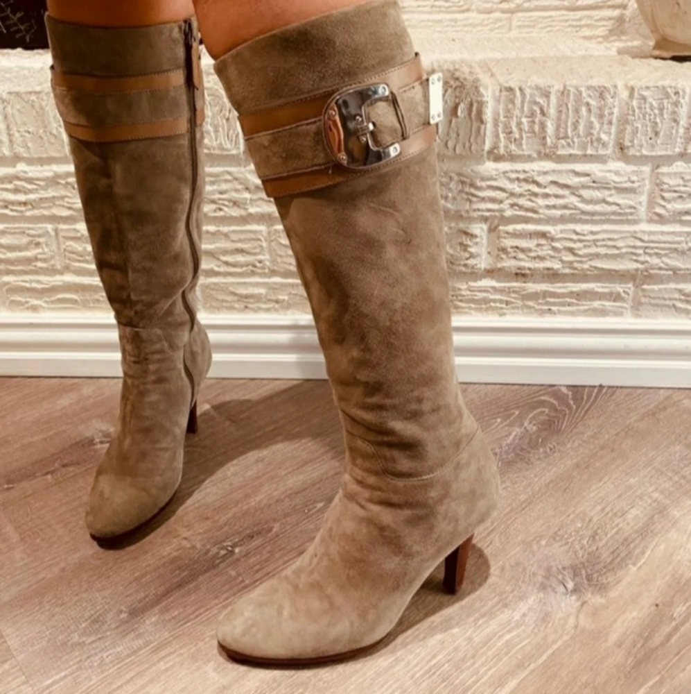 Nike Air Cole Haan Buckle Suede Stiletto Boots